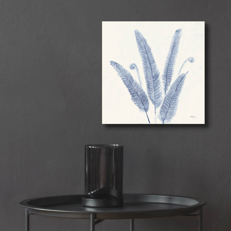 «Forest Ferns 2 V2 Blue» par Albena Hristova, art mural en verre acrylique, H 12 po x l 12 po x P 0,13 po