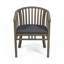 Fauteuil club d'extérieur en bois d'acacia avec coussins, chaise de salle à manger