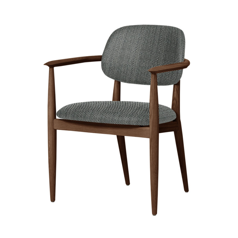 Slow Arm Chair, Natural Walnut, Steelcut Trio 124