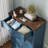 Farmhouse 5 Drawers Dresser for Bedroom, 48" Tall Dressers & Chests of Drawers, Large Storage Dressers Organizer with Vintage Golden Handles for Bedroom, Living Room, Closet, Hallway, Blue-610562035