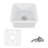 DeerValley Square Fireclay 18" L x 18" W Undermount/Drop-In Kitchen Sink with Basket Strainer and Sink Grid