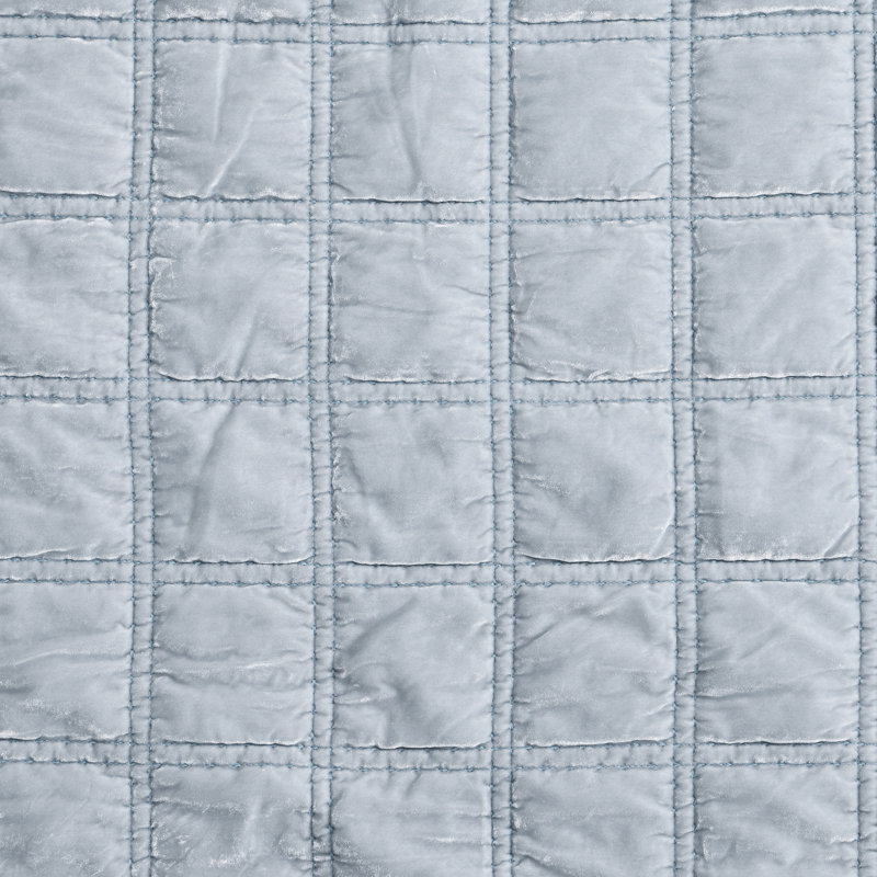 Stella Faux Silk Double Box Stitch Classic Chic Casual Modern Rustic Quilt Set, Queen Quilt + 2 Standard Pillowcases