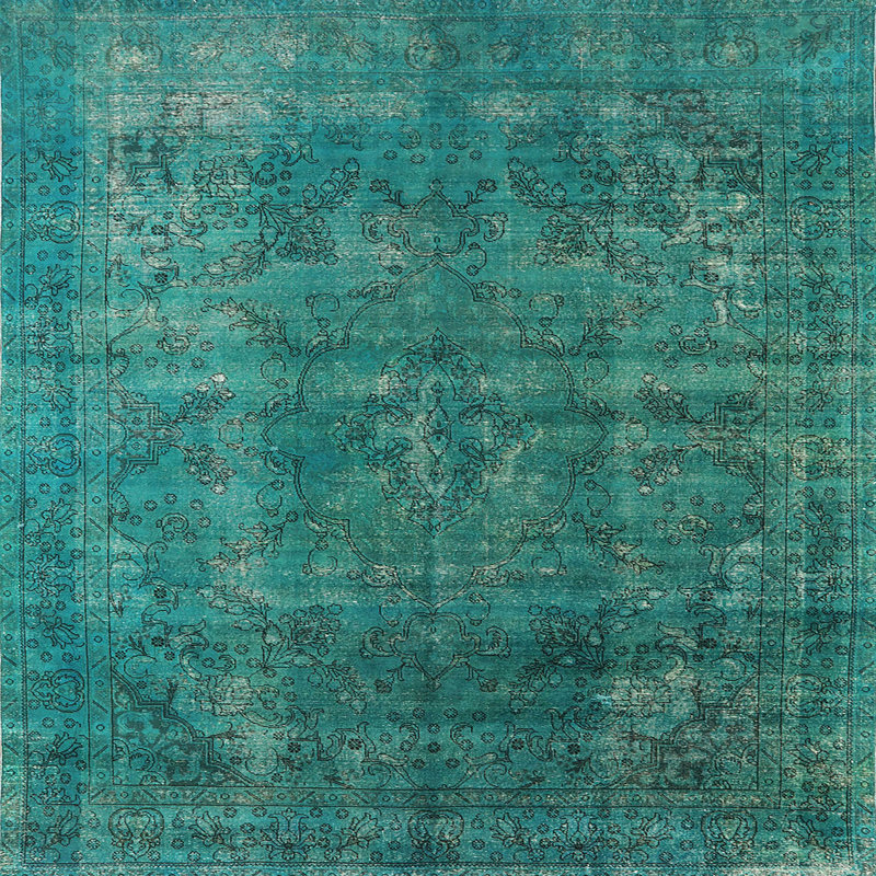 Tapis marocain tissé à la machine Kokeno, Carré de 6 pi