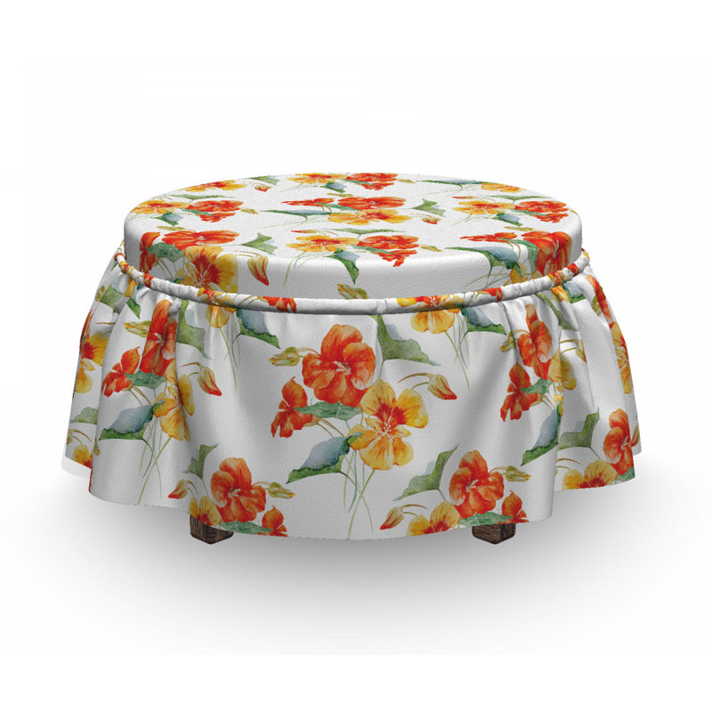 Housse pour repose-pieds capucine fleurs