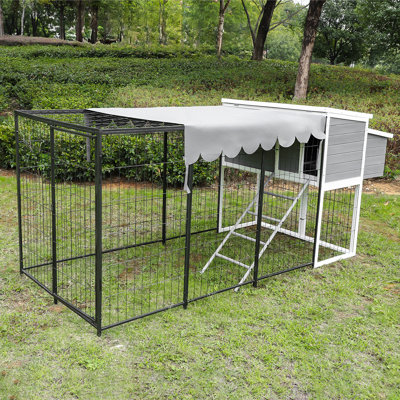 Tucker Murphy Pet™ 105" Chicken Coop Hen House Outdoor Wooden Chicken House With Run, Chicken Cages For Outside, Poultry Habitat Supplies With Run, 2 Large Nesting Box And Removable Tray