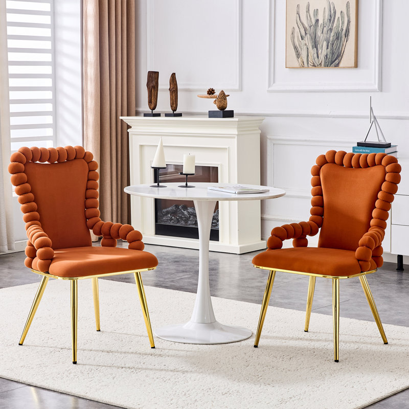 Ensemble de 2 chaises à chaîne boule, chaises de salle à manger à bulles gonflées et chaises de cuisine