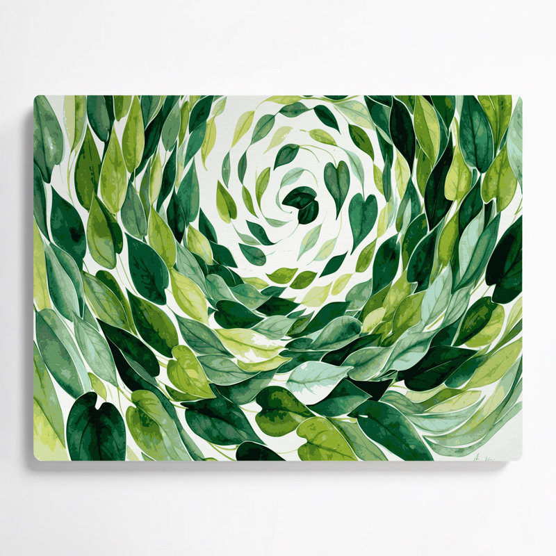 Art mural en métal botanique vert pépéromia, H 144 po x l 216 po x P 0,05 po