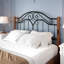 Vintage Platform Bed Metal Like Wood Headboard-1690745161