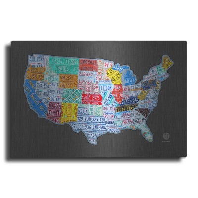 " Massive Usa License Plate Map " Print