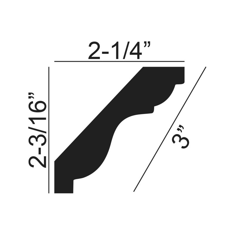 96'' H x 2.19'' W x 2.25'' D Plastic Crown