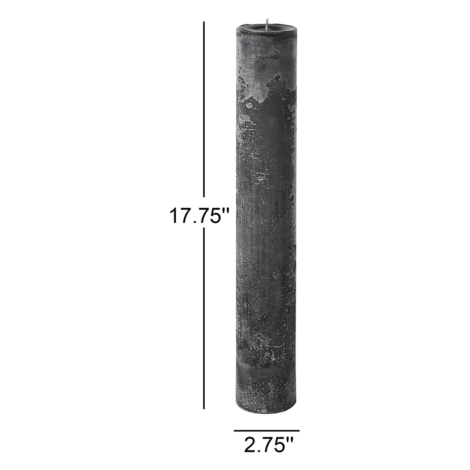 Unscented Pillar Candle, 17.75" H x 2.75" W x 2.75" D, Black