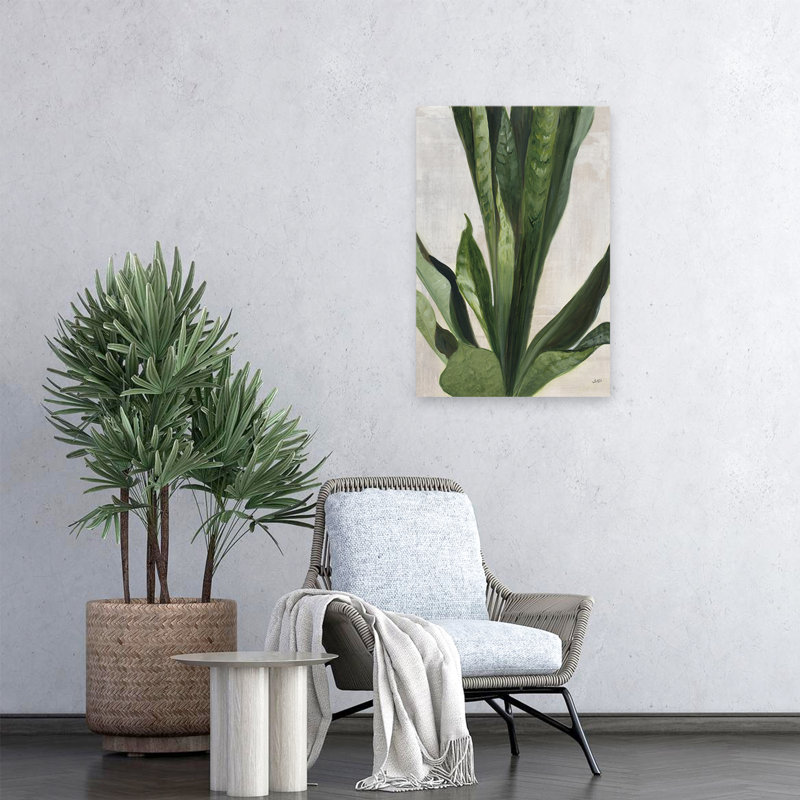 Botanique et crème, étude tropicale III, art, H 24 po x l 16 po