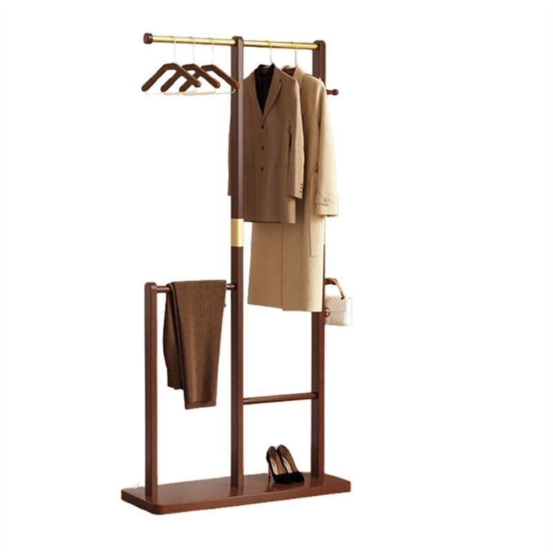 Porte-chapeaux en bois massif Aesthetic, Brun