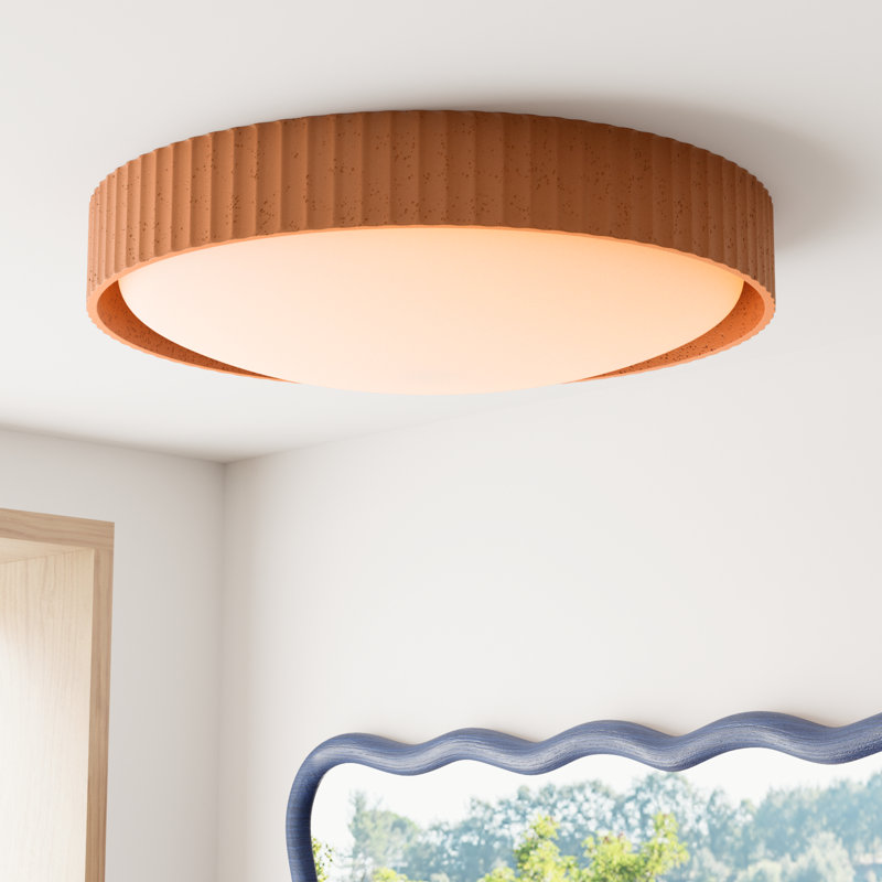 Carran Acrylic LED Flush Mount, Terra Cotta