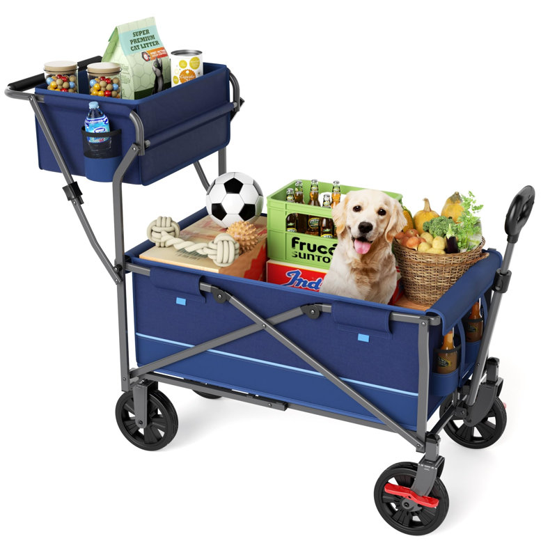 30cm H x 84cm W Utility Cart with Wheels, Blue
