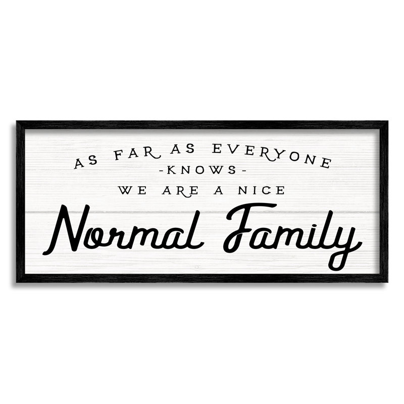 Joli mot de famille normal, amusant, motivant, Giclée encadrée noir minuit, H 10 po x l 24 po