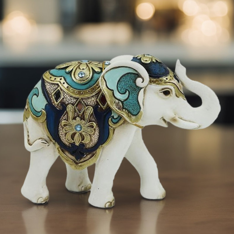 Figurine d'éléphant blanc 6 "W