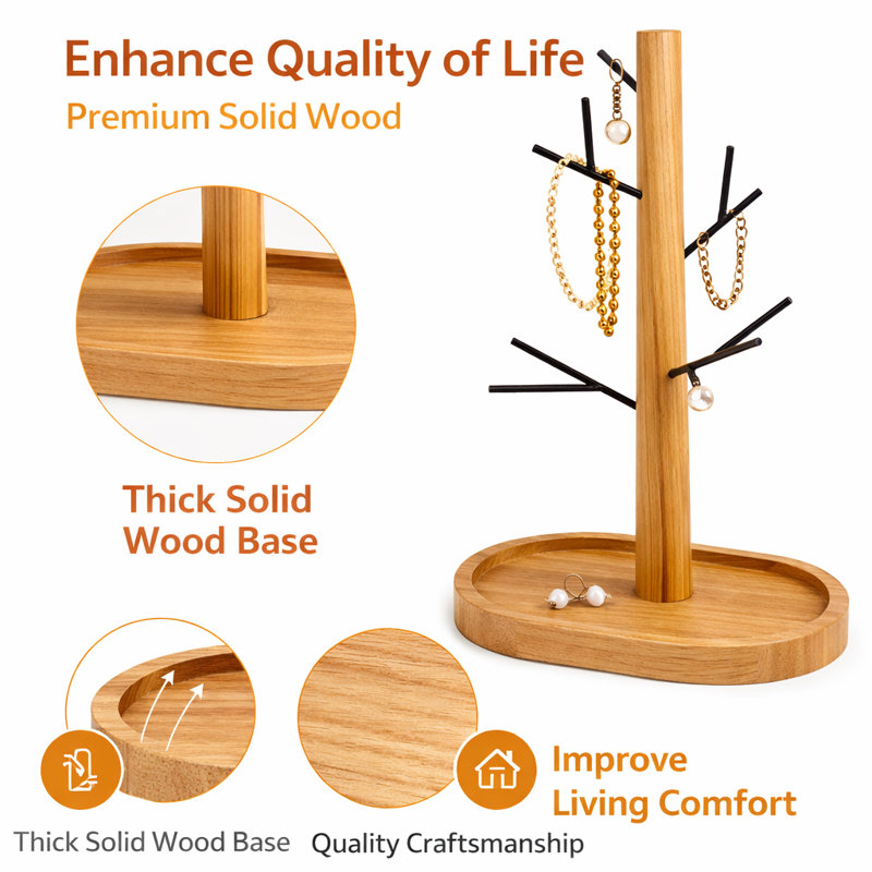 Wood Jewelry Stand