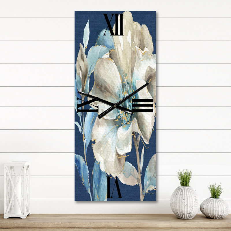 Indigold Watercolor Flower I - Horloge murale traditionnelle, Petit