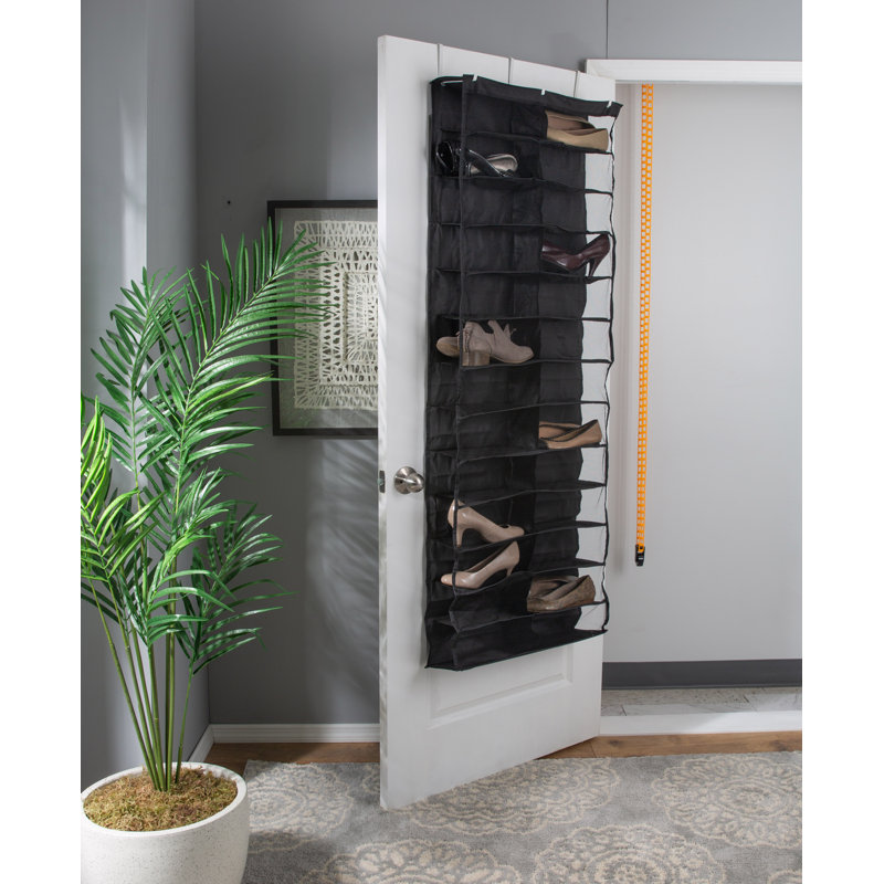 26 Pair Overdoor Shoe Organizer, Black