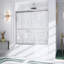 Porte de douche coulissante double semi-sans cadre H 56 po x l 60 po x H 60 po, porte de douche à dérivation, porte en verre trempé Sgcc de 1/4 po (6 mm) d'épaisseur, nickel brossé