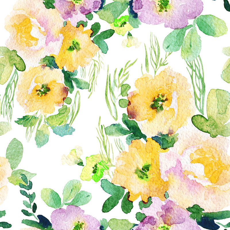 Ovando Simple Colorful Flowers - Wrapped Canvas Painting, 30cm H x 30cm W x 3.8cm D