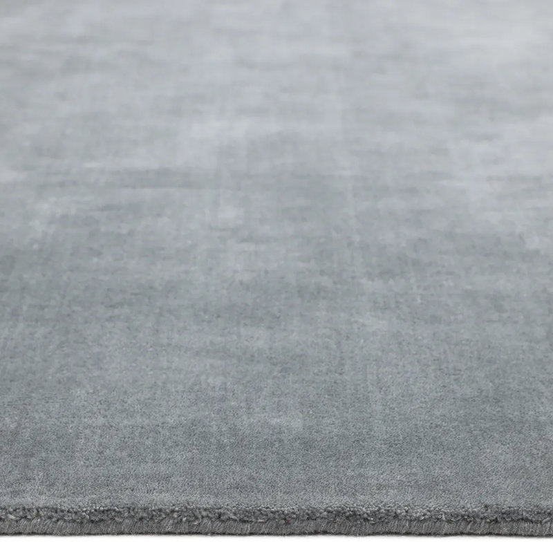 Beaudry Hand-Knotted Wool Area Rug in Charcoal, Rectangle 5' x 8'