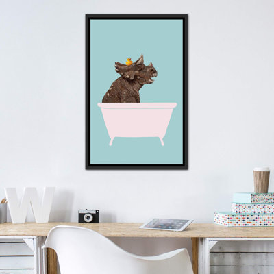 " Triceratop in Bathtub " Graphic Art Print
