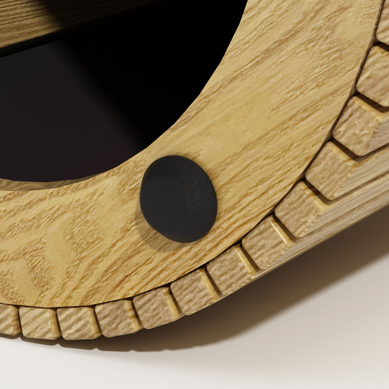 Table d'appoint ronde cannelée 22,6 po Eversole, Bois naturel, Individuel
