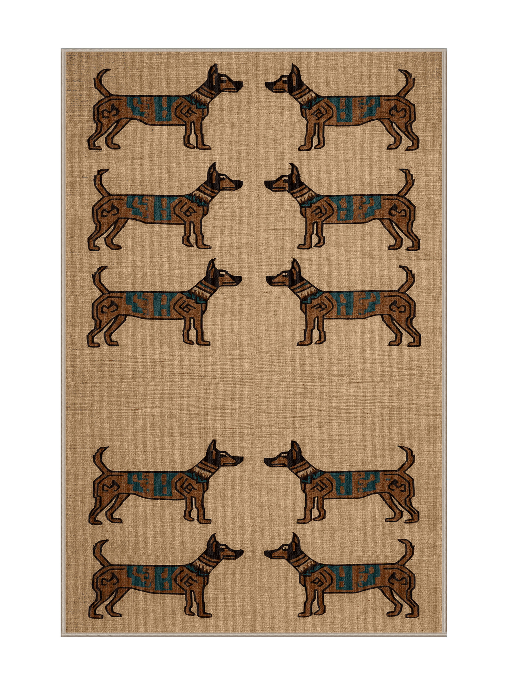 One Allium Way® Washable Xoloitzcuintli Dogs Area Rug | Wayfair
