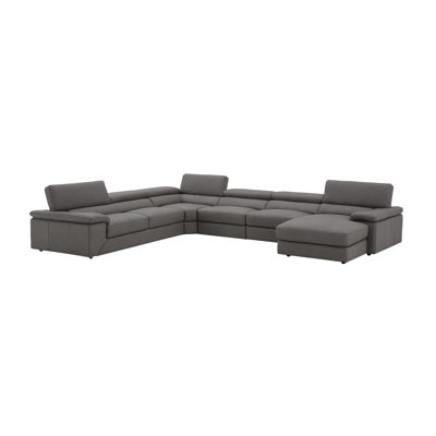 155" Wide Genuine Leather Sofa & Chaise