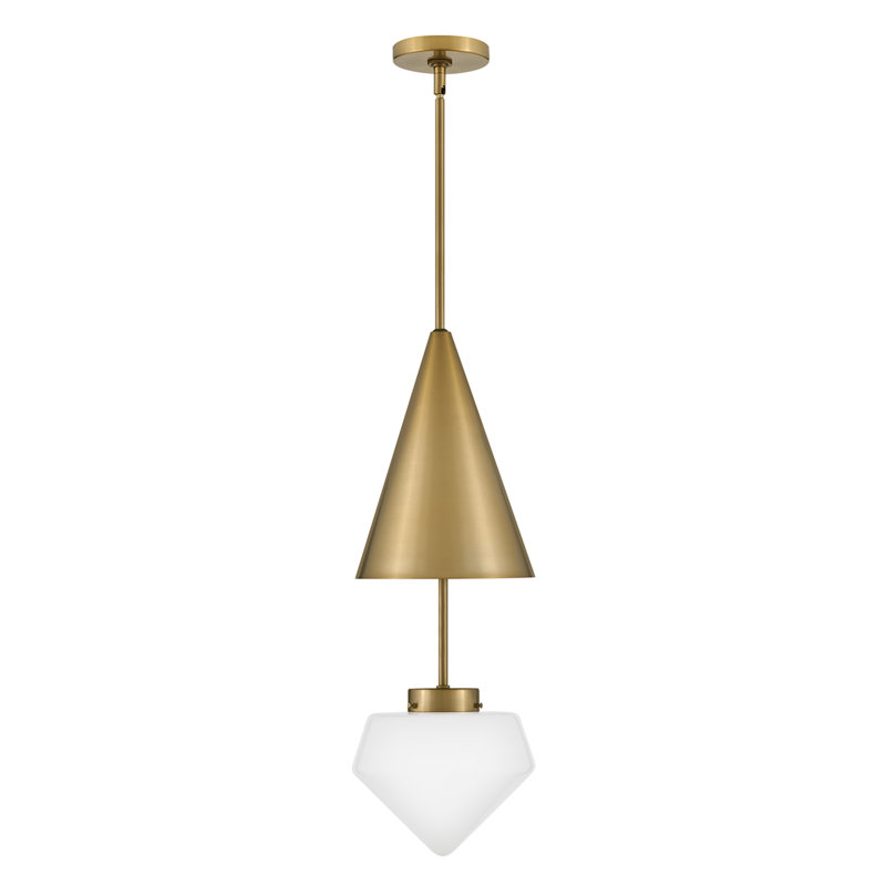 Luminaire suspendu simple à 1 lumière Gilroy, Laiton laqué