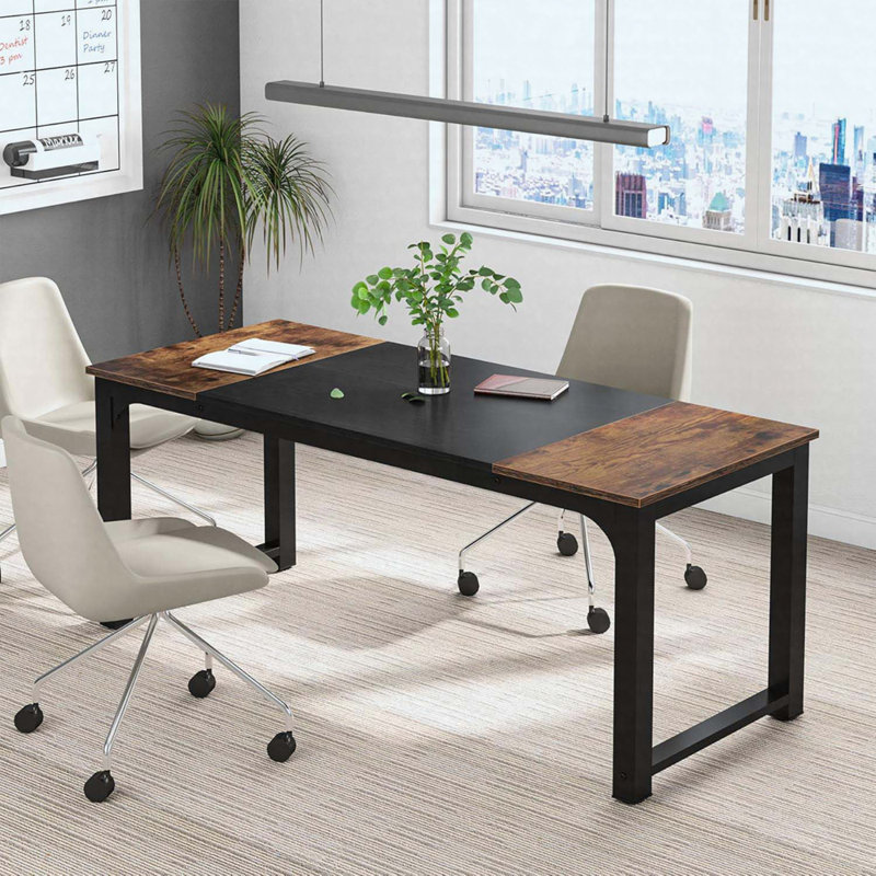 Waltman Desk, Rustic Brown/Black, 29.53" H x 62.99" W x 23.62" D