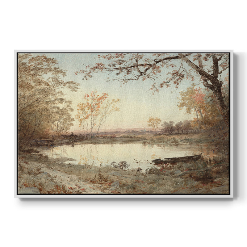 Rétro nautique - CCxxi, Toile encadrée flottée blanche, H 17 po x l 25 po x P 2 po