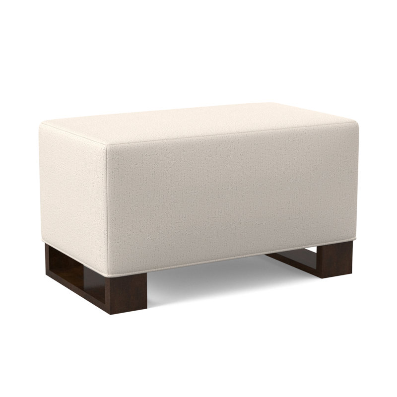 Buttress Upholstered Ottoman, American Walnut, Sunny Linen