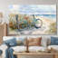 Vélo bleu sur le sentier de la plage I - art mural côtier-11687094-249577082