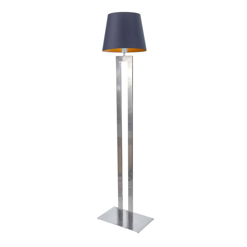 Saleh 172cm Traditional Floor Lamp, Navy, Silver
