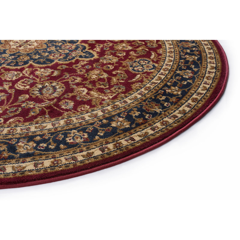 Tapis oriental rouge Clarence, Rond 7 pi 11 po