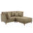 3 - Piece Upholstered Camel Corduroy Modular Sectional with Pillow Back and Removable Ottoman-1781209359