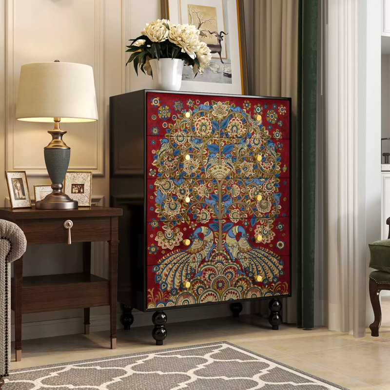Modern Five Drawer Storage Accent Chest