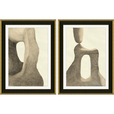 Sculpture VII & VIII Framed Drawing Print by Susan Hable
