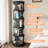 Black Modern Solid wood rotating bookshelf