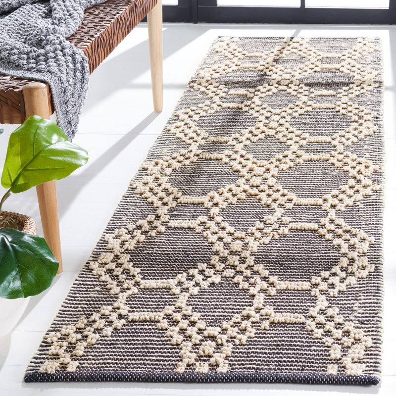 Tapis géométrique en jute / coton Aristia, Tapis de couloir 2 pi 3 po x 8 pi