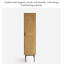 Armoire de rangement moderne à simple porte en rotin de pin massif minimaliste