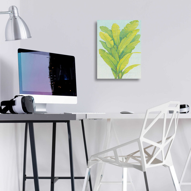 «Chartreuse Tropical Foliage II» par Tim O'Toole, art mural en verre acrylique, H 16 po x l 12 po x P 0,13 po