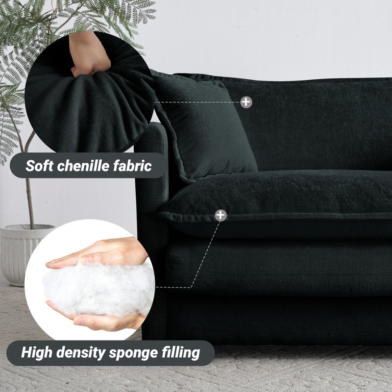 Farsad Upholstered Ottoman, Black
