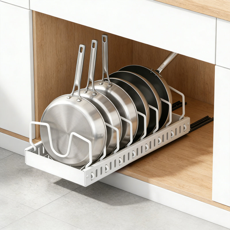 Hale-Marvin Pull Out Steel Kitchenware Divider, White