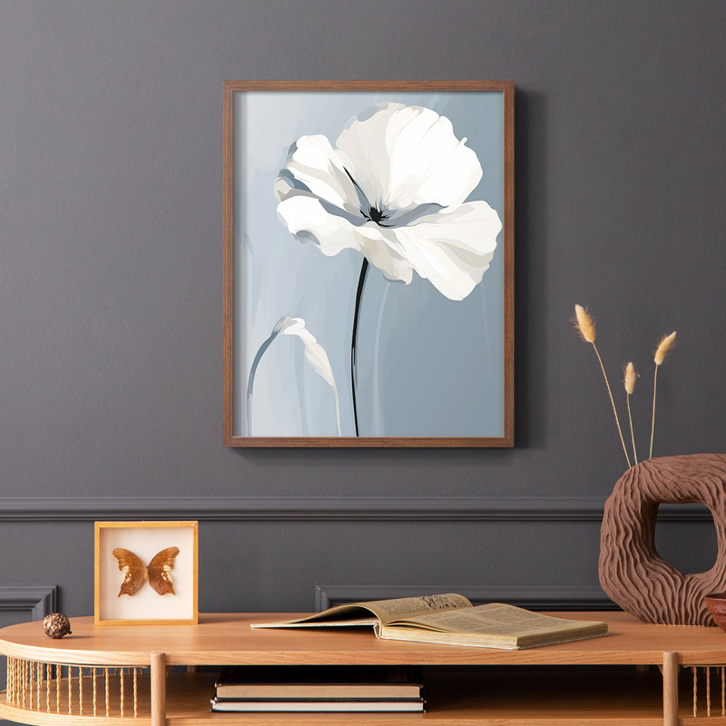 Série FLORAL CDXLII - Impression encadrée de qualité supérieure - Prêt à être accroché - Aucun clou requis, Cadre noyer
