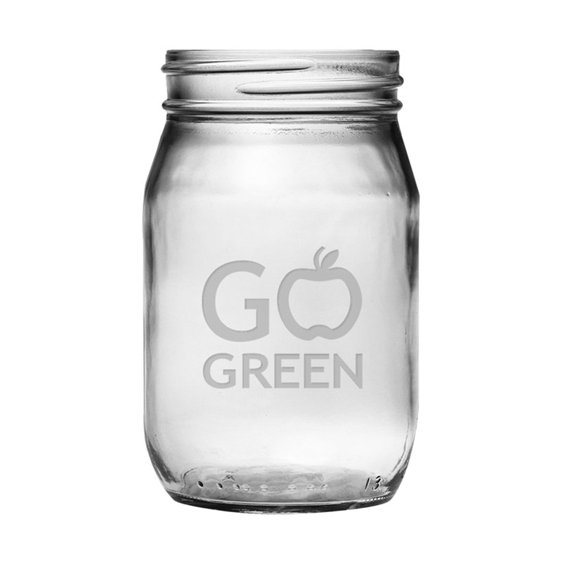 Pot à mason en verre vert go