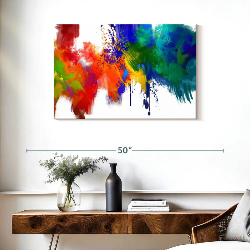 Avery Abstract Paint Splash, 24" H x 36" W